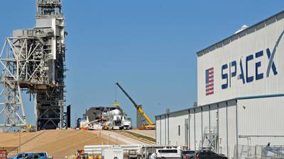 SpaceX Falcon rocket poised for flight from historic Nasa launchpad