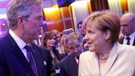 Jeb Bush visits Berlin and talks tough on Russia
