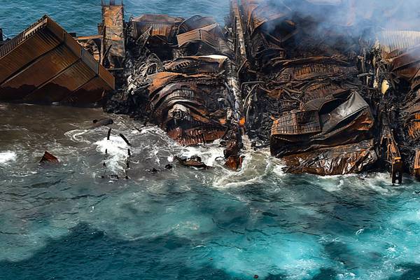 Sri Lanka fears marine disaster after cargo ship explosion