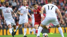 Liverpool frustrated as Burnley dig in for Anfield draw
