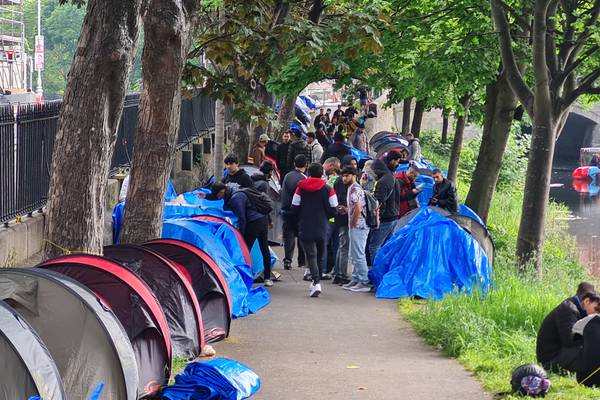Tents on Dublin canal are cleared again as 89 refugees are offered accommodation