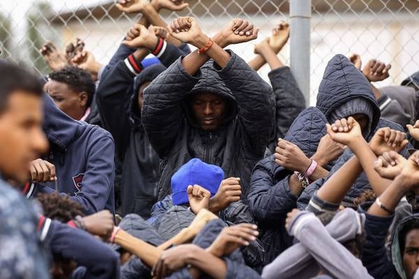 Love blossoms in a Libyan migrant detention centre