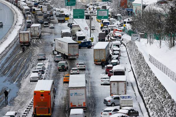 Hundreds of drivers trapped in cars overnight as snowstorm hits Greece and Turkey