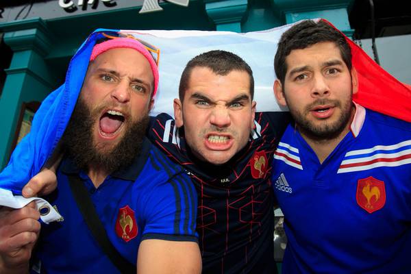 Unusually buoyant French rugby fans take over Dublin