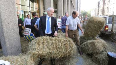 Farmers protest in Dublin  over livestock prices