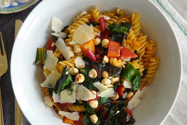 Pasta with chard, hazelnuts and garlic: Ireland and Italy on a plate