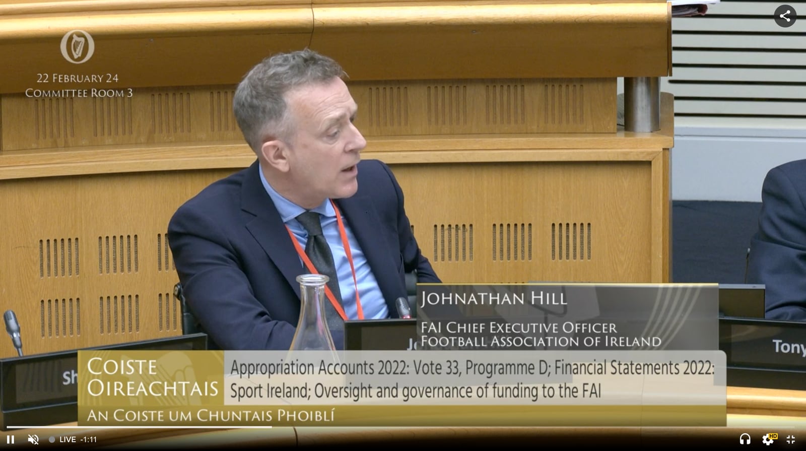Members of the Football Association of Ireland (FAI) appear at the Public Accounts Committee (PAC) on Thursday, February 22nd, 2024