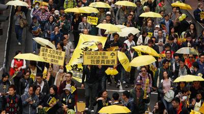 Hong Kong pro-democracy protesters hold rally