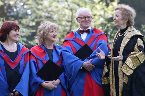 ‘Queens of Venice’ receive honorary degrees at Trinity ceremony