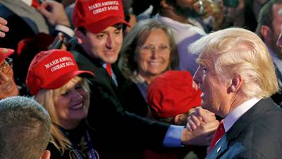 Trump rally: Mood shifts from quiet resignation to unbridled joy