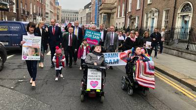 Hundreds protest at Dáil for access to drug for muscle-wasting disease