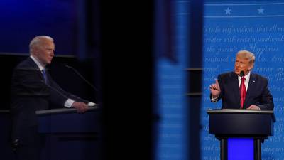 US election: Trump and Biden trade blows in less chaotic presidential debate
