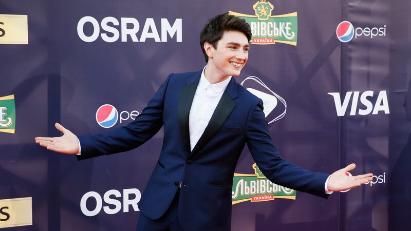 Ireland’s Brendan Murray arrives for the opening ceremony of the 62nd annual Eurovision Song Contest  in Kiev, Ukraine on Sunday. Photograph: Sergey Dolzhenko/EPA