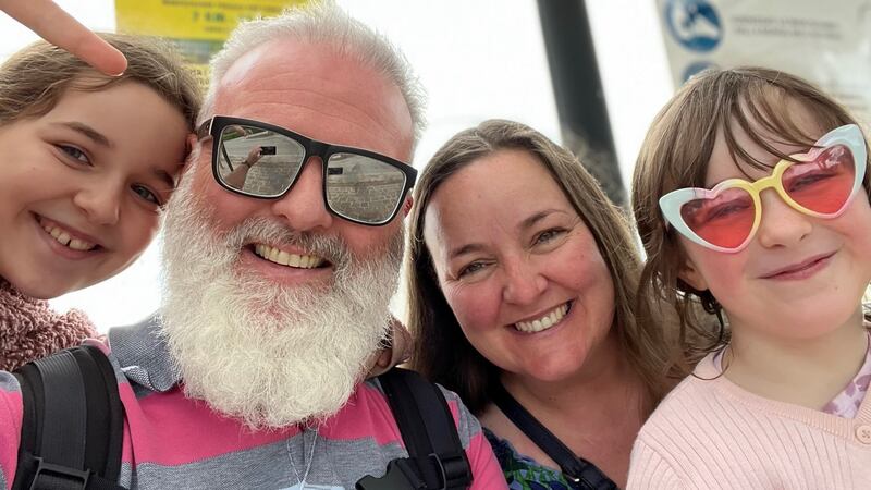 Ross Good with his wife, Mel, and daughters Mia and Elle: His advice to dads is to  ‘try to be present in the moment because it really and truly flies by so fast’