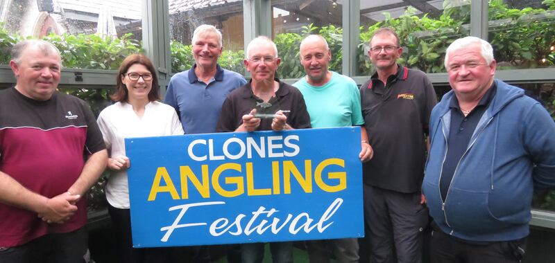 Clones Coarse Angling Club members, delighted to be back after a two-year postponement for the Bank Holiday festival on Monaghan Lakes.