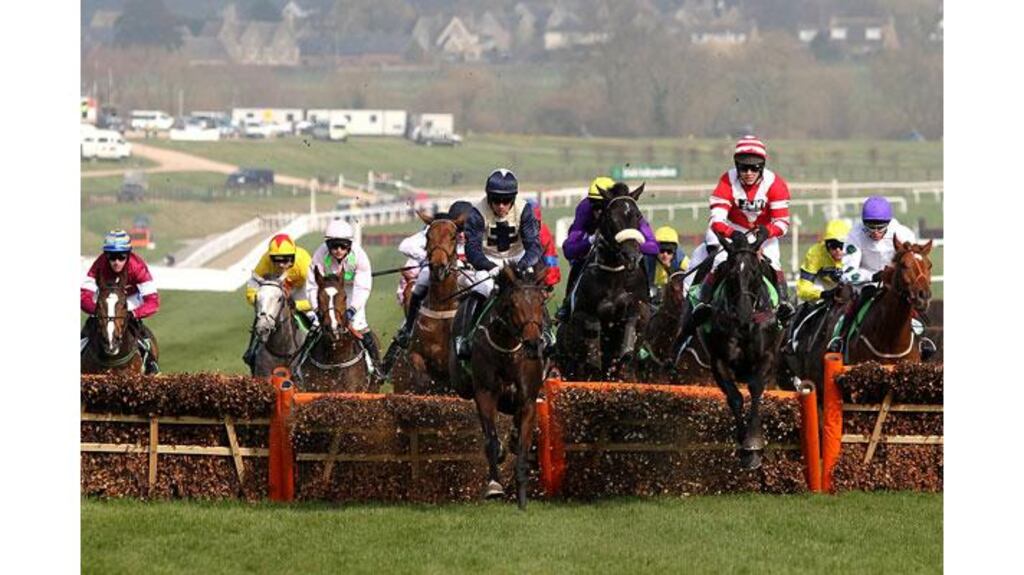 Al Ferof ridden by jockey Ruby Walsh (second from left) in action during the Stan James Supreme Novices' Hurdle at Cheltenham. Photograph: David Davies/PA Wire