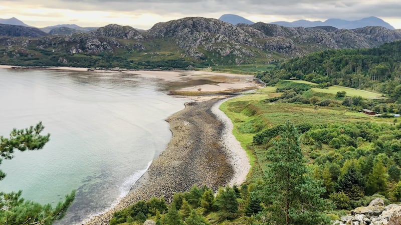 Gruinard Bay and beach with Ben Mor Coigach mountain in the background. Photograph: Peter Murtagh