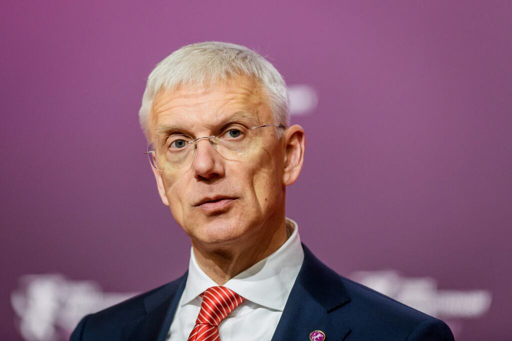 Krisjanis Karins: Sat beside Ireland South MEP Seán Kelly in the European Parliament for 10 years, which may explain the slight Kerry tinge. Photograph: Gints Ivuskans/AFP via Getty Images