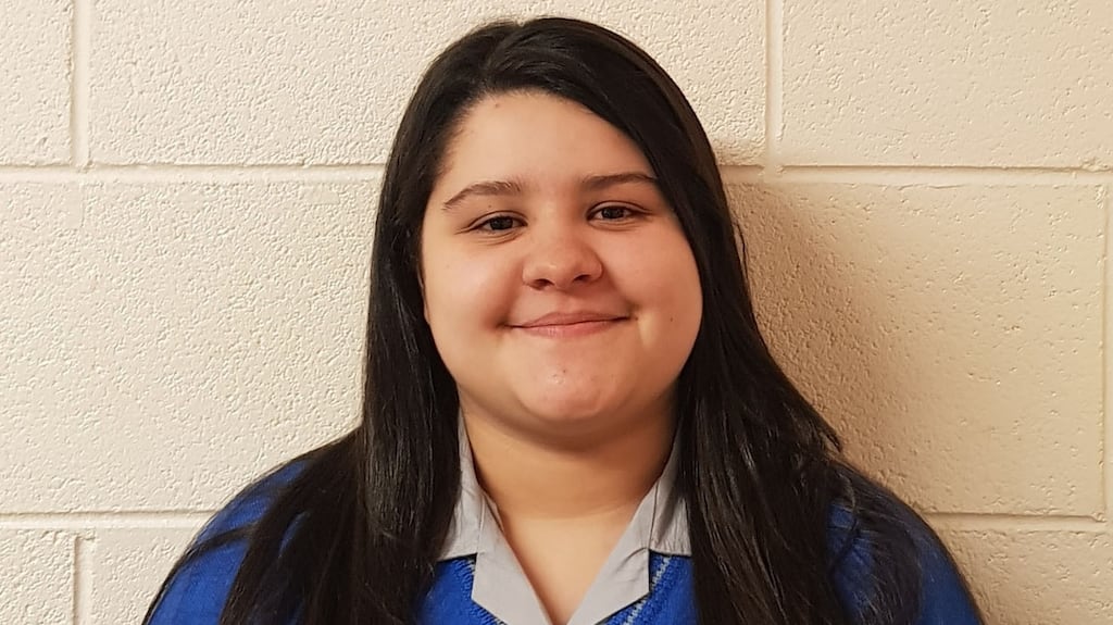 Sara Morais, 19, a Leaving Cert student in Gort, Co Galway, has appealed to authorities to help resolve her legal status so she can attend university. Photograph: RTÉ Raidió na Gaeltachta
