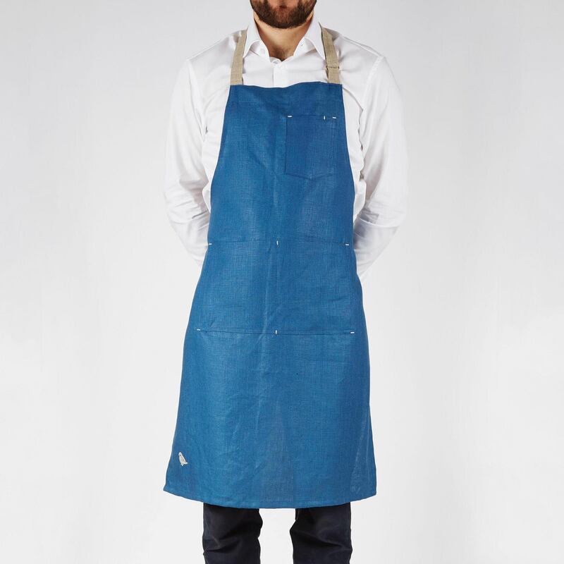 Blue linen apron by Enrich and Endure  62 www.enrichandendure.com