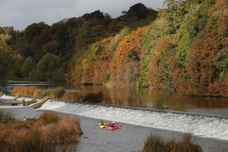 Kayakers on the river Boyne at Slane Castle in Co Meath. Photograph: Niall Carson/PA Wire