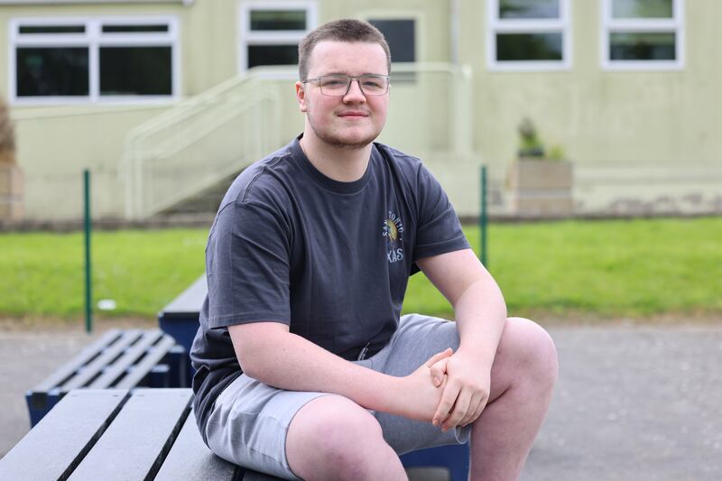 Cathal Moloney, a Leaving Cert student at Clogher Road Community College, Drimnagh, Dublin. Photograph: Dara Mac Dónaill

