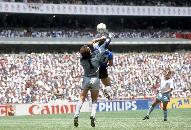 Diego Maradona's 'Hand of God' moment. Photograph: Bob Thomas/Getty