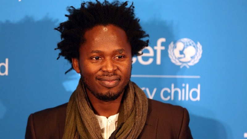 Ishmael Beah at Unicef’s 70th anniversary celebrations at the UN headquarters in New York.  Photograph: Mohammed Elshamy/Anadolu Agency/Getty Images