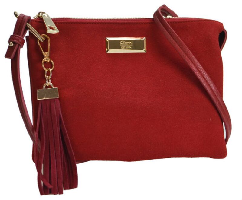 Red shoulder bag by Ganni, €39 from Menanys, Shaws, Debenhams and Pamela Scott