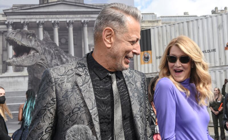 Jeff Goldblum and Laura Dern: After Steven Spielberg’s 1993 original, they are back. Photograph: Nicky J Sims/Getty Images 