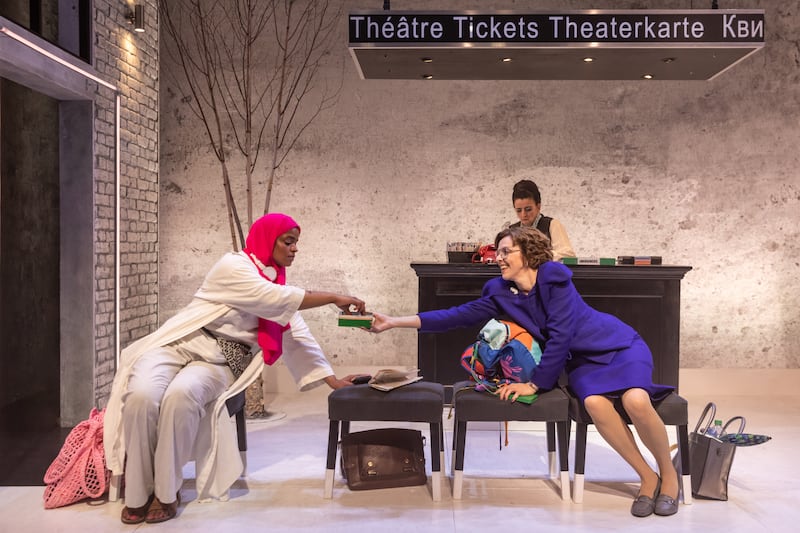 Naima Swaleh, Fiona Bell and Anna Healy in The Last Return. Photograph: Ste Murray