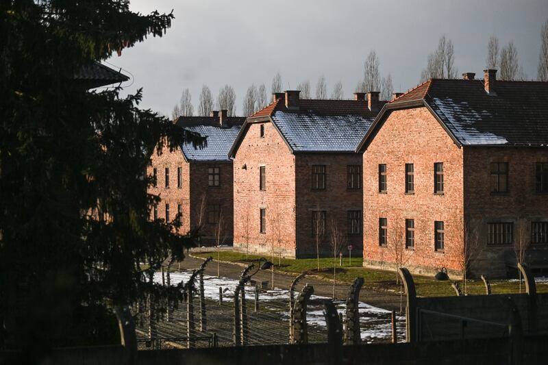 A view of the Auschwitz I death camp from one of the bedrooms of House 88. Photograph: Omar Marques/Getty Images