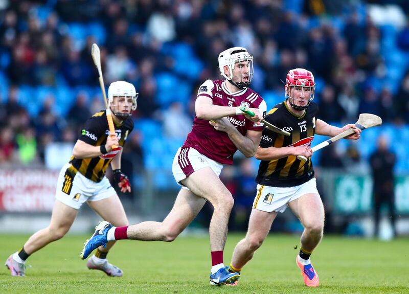 Galway's Jonah Donnellan in action against Kilkenny's Jake Mullen. Photograph: Stephen Heaney/Inpho