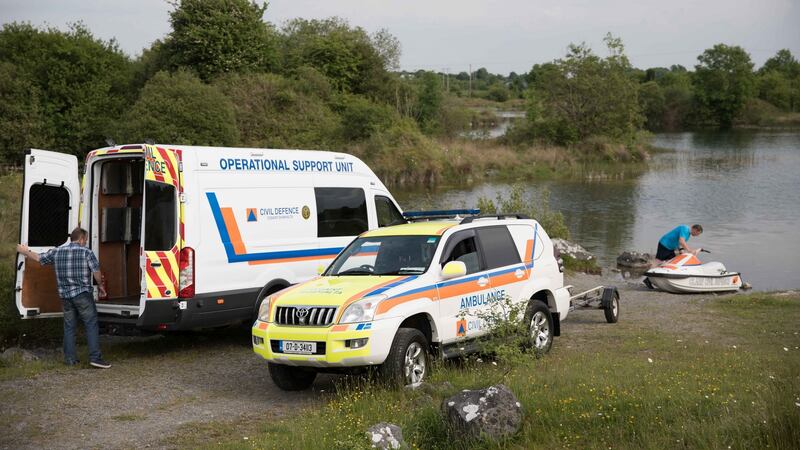 The scene at the  quarry near Roslevan, Ennis where two teenagers drowned on Thursday afternoon. Photograph: Eamon Ward