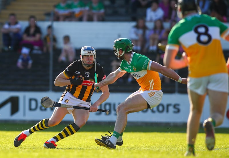 Kilkenny’s TJ Reid in action against Offaly’s Ben Connelly in last weekend's Leinster round-robin game. Photograph: Ken Sutton  / Inpho