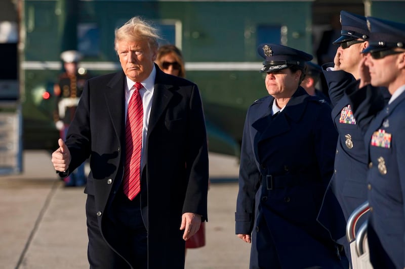 US president Donald Trump in February 2020. Photograph: Samuel Corum/New York Times
