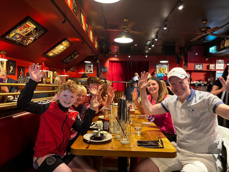Anne-Marie Underwood with her family at Captain Americas. Photograph: The Irish Times 