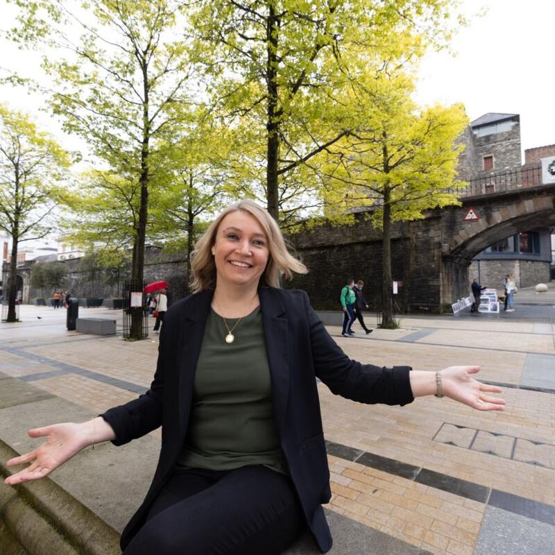 Freya McClements at the Guildhall Square in Derry city. Photograph: Joe Dunne