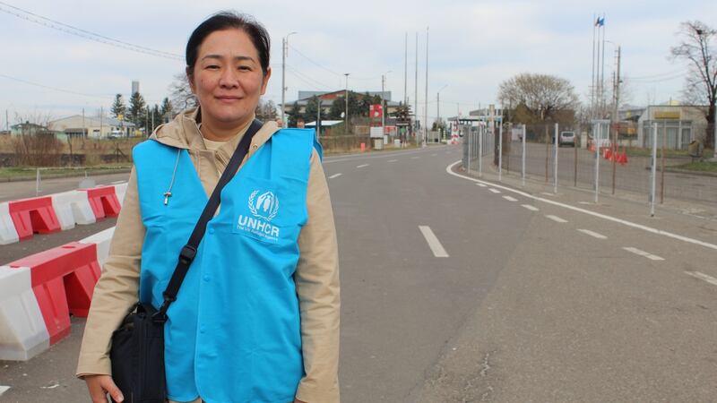 Asel Sharsheeva, a protection officer with the  UNHCR, in Siret. Photograph: Simon Carswell