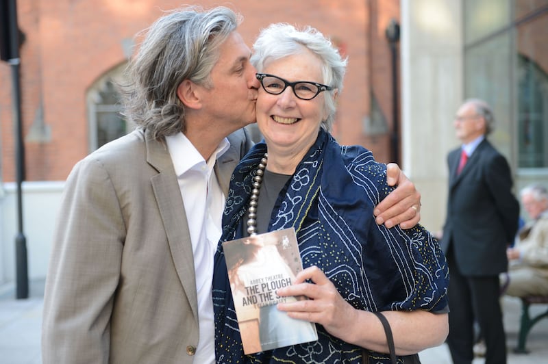 Fiach Mac Conghail, then director of the Abbey Theatre, and Shivaun O'Casey at the O'Reilly Theatre, Belvedere College in 2012. Photograph: Alan Betson 