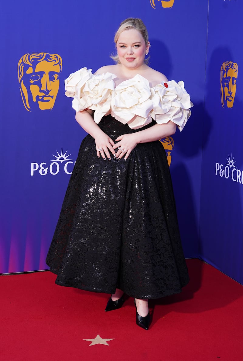 Nicola Coughlan  – who was nominated for her role in Channel 4's Big Mood  – at the 2025 Bafta TV awards. Photograph: Ian West/PA Wire 