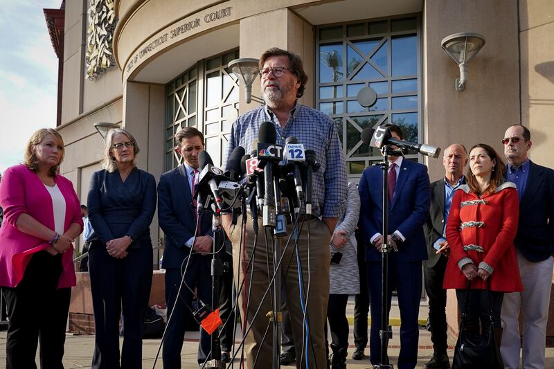 Bill Sherlach, husband of Mary, one of the Sandy Hook School shooting victims. Photograph: Bryan Woolston/AP