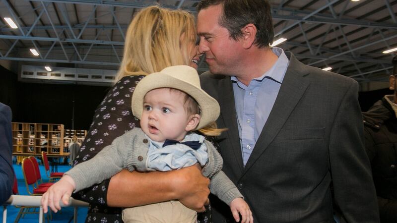 Terence Flanagan with Gayle Ralph  and baby Darragh: he is back, having won a council seat for  Fine Gael. Photograph: Gareth Chaney Collins