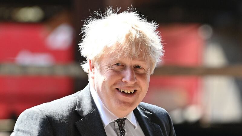 Boris Johnson is not some dude with a big bong writing awful poetry at three a.m. It is, to use the word Johnson has so much trouble with, “actually” the voice of the sovereign government of Northern Ireland.  Photograph: Paul Ellis/AFP via Getty Images