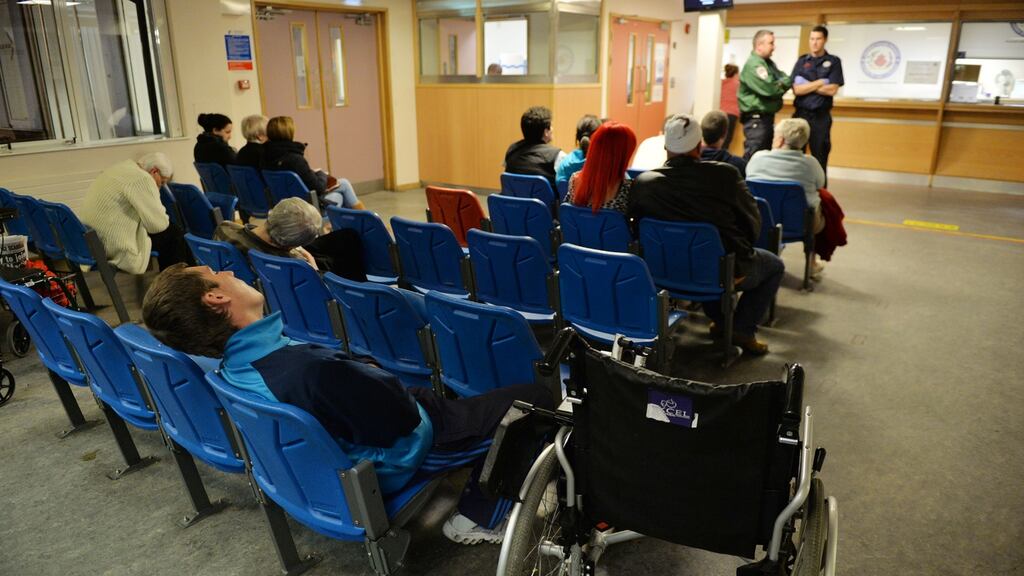 Emergency: report finds medical waiting times in Ireland  to be “frequently more than three hours” more often  than anywhere else in Europe. Photograph: Alan Betson