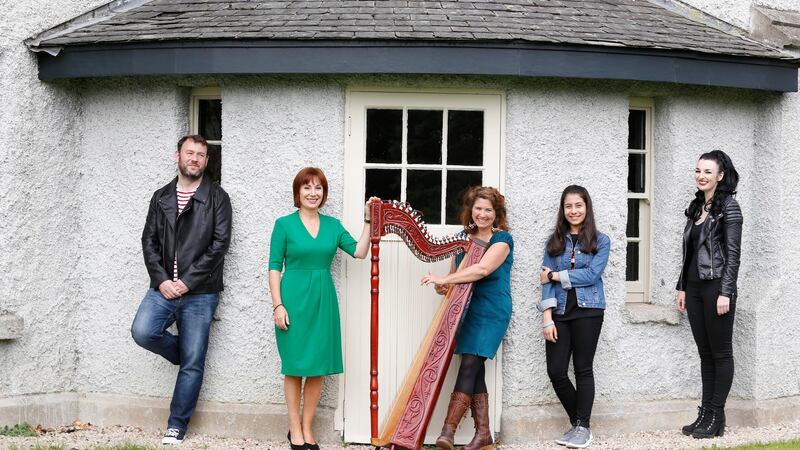 Minister for Culture Josepha Madigan joins culture night ambassadors Darach Ó Séaghdha, Ursula Burns, Alma Harrak and Aideen Barry at the launch of Culture Night 2018.  Photograph: Sasko Lazarov/ Photocall Ireland