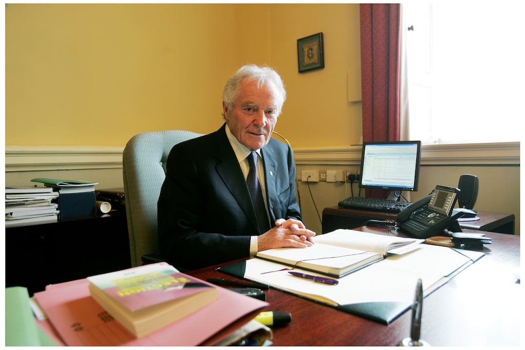 Rory O'Hanlon in his office at Leinster House in 2007 during his stint as ceann comhairle. Photograph: Alan Betson