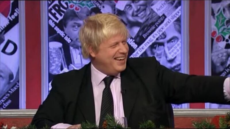 Johnson presenting the BBC political comedy show Have I Got News For You.