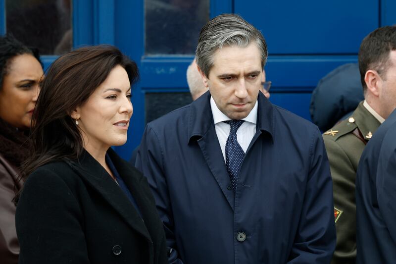 Minister for Health Jennifer Carroll MacNeill and Tánaiste Simon Harris at the funeral of Seán Barrett on Friday. Photograph: Nick Bradshaw 