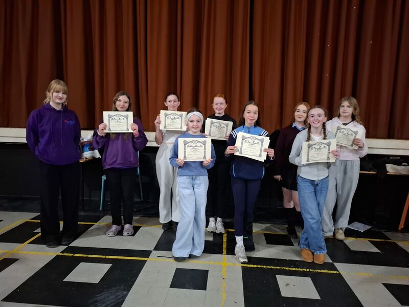 ImpActors performers receive certificates after attending classes at Bera Hall, Inchicore, Dublin.